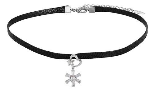 Gargantilla Choker Oro 14k Lam Estrella Corazon  32-40cm 