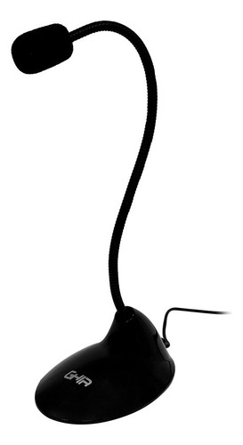 Microfono Ghia Para Pc De Escritorio Con Cuello Flexible 3.5mm Color Negro Modelo Gac-218