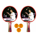 Set Ping Pong Sensei 2 Paletas + 3 Pelotas - 2* Goma Lisa