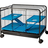 Gaiola Pequena Hamster Roedores 2 Andares Pet Luxo Azul