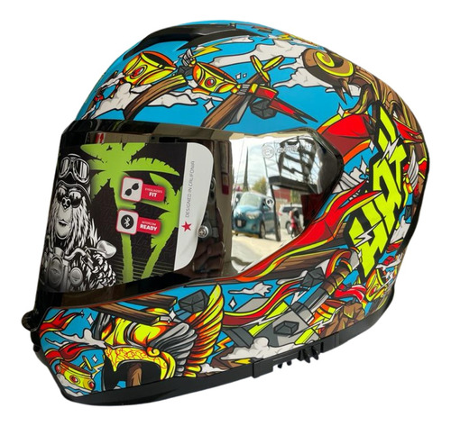 Casco Force Valhalla Naranja/azul Mate L Hax