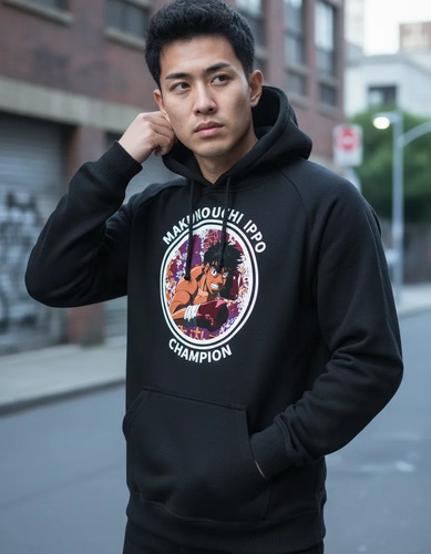 Sudadera Negra Hajime No Ippo Punch Animexd Dr Ff | Meses sin interés