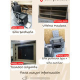 Vitrina + Tocador Colgante + Silla Spa + Silla Barbería 