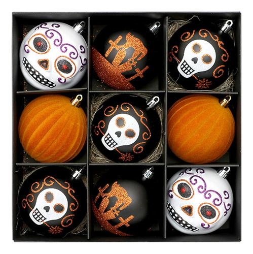 Bolas Con Estampado De Calaveras Scary Terror, Adorno De Hal