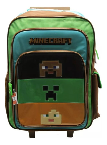 Mochila Minecraft 18 Pulgadas Con Carro Cresko 