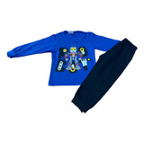 Conjunto Infantil Robô Menino Inverno Moletom Calça Blusa