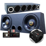 Caixa Trio Completa 2 Sub 12 Radio Bluetooth Usb Stetsom