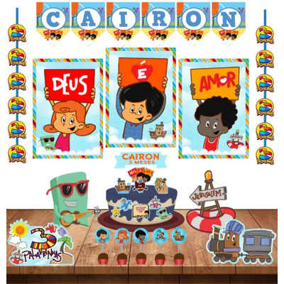 Kit Decoração Festa Em Casa Tema Três 3 Palavrinhas | Frete grátis