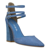 Zapatilla Mujer Tacón Azul 10cm 040-65