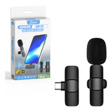 Kit 2 Microfone Lapela Sem Fio Compativel Type-c Gravação Profissional Lumi