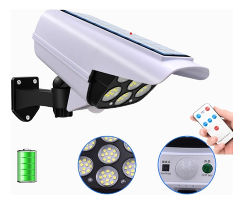 Lampara 77 Led Exterior Luz Solar Sensor Movimiento Control