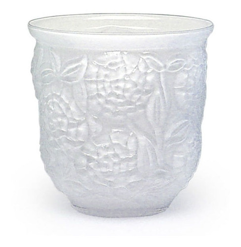 Cachepot Vaso Flores Branco Leitoso Murano Cristais Cadoro