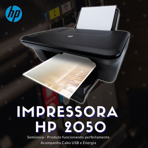 Impressora Hp2050 3x1 - Usada Funcionando 100% Detalhe Tampa