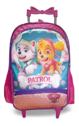 Mochila Patrulha Canina  Feminina Infantil Escolar Rodinhas