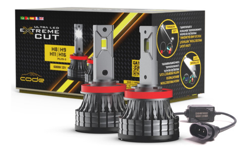 Kit Ultraled Extreme Cut 8400lm 6k H1 H3 H4 H7 H11 Hb4 Hb3