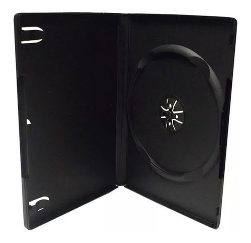 Caja Dvd Simple Con Folio Exterior Negra 14 Mm X 25 Unidades