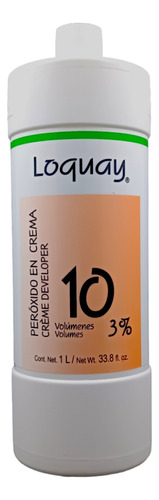 Peróxido En Crema Volumen 10 Loquay Crema Reveladora 1 Litro