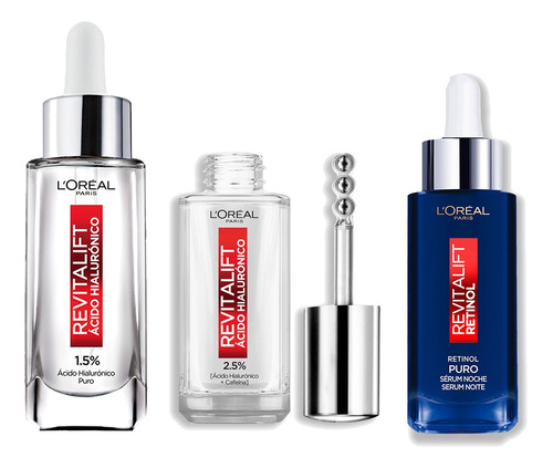 Kit Loreal Revitalift Hialu Serum Rostro + Ojos + Retinol