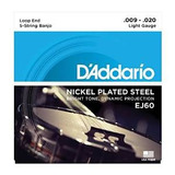 D'addario Ej60 Níquel 5-string Banjo Cuerdas, Luz, 09.20