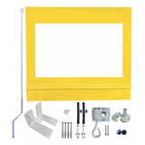 Toldo Retratil Cortina 3,74 X 2,50 Kit Cor Amarelo - Transparente No Meio