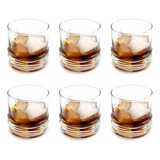 Set X 6 Vaso De Whisky 8.5 Cm X 8.5cm  2 Anillos Base Hueca