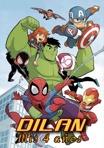 30 Libros P/pintar Super Heroes Marvel Personalizados 10x15