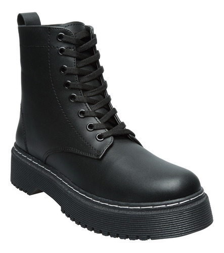 Bota Negra Militar Combat Para Mujer Plataforma I Dr. Martin