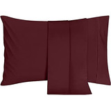 Fundas De Almohada Tamaño King 2pzas De Sobre Color Borgoñ