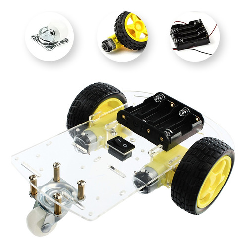 Kit Chassi Duas Rodas Smart Carro Robô Para Projeto Arduino