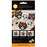 Kit Cortadores Calavera Y Gato Halloween + 2 Estencil Wilton