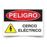 Señaletica Peligro Cerco Eléctrico 30x20cm Metálico