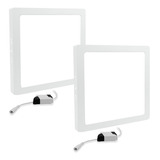 Kit 2 Painel Plafon  Sobrepor Led 25w Quadrado Branco Frio