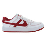 Panam Tenis Casual Vestir Comodo Blanco Rojo Hombre 85333