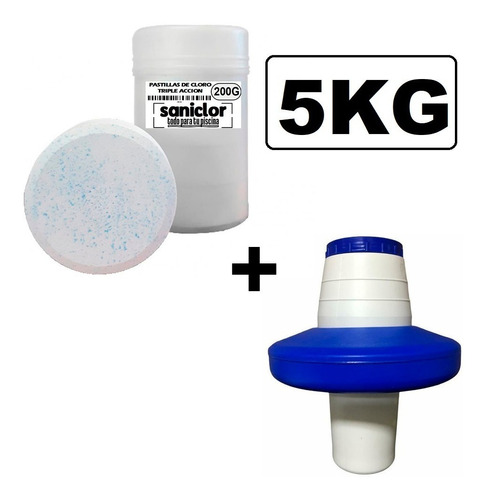 Boya Satelite + Pastillas Grandes Triple Accion 5kg Piscina