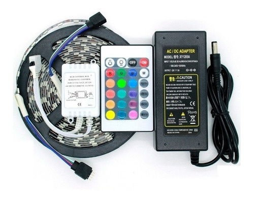 Kit Cinta Led 5050 5mts Control Secuencial Adaptador 110v 