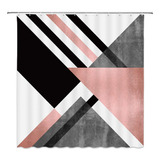 Amfd Cortina De Ducha Geometrica Moderna, Color Rosa, Negro,