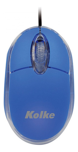 Mouse Óptico Kolke Usb 800 Dpi Plug & Play Kem-340 Color Azul