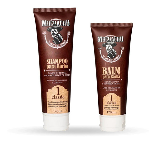 Kit Para Barba - Shampoo + Balm De Barba Muchacho Classic