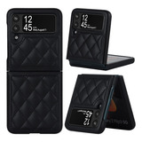 Funda De Cuero Para Samsung Galaxy Z Flip 3 5g - Black