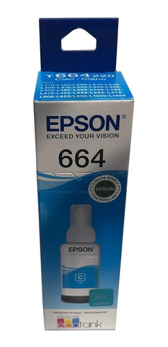 Botella Tinta Epson T664 Cian 644 T664220 C13t66422a Origina