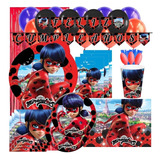 Set Decoración Fiesta + Globos + Piñata / Miraculous Ladybug