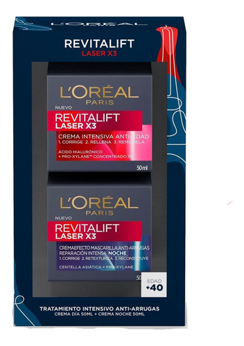 Pack Crema Antiedad Dia Y Noche Revitalift Laser 50g  Loreal