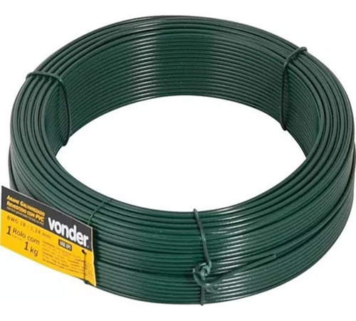 Arame Galvanizado Revestido Com Pvc Verde 1 Kg Bwg 18 Vonder