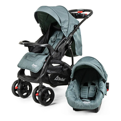 Carriola D Bebé Elite Reversible Travel System Con Portabebé Color Verde Chasis Negro