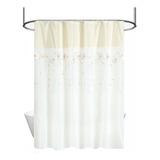 Cortinas De Baño Tela Bordada Impermeables Antihongos Lulla Beige