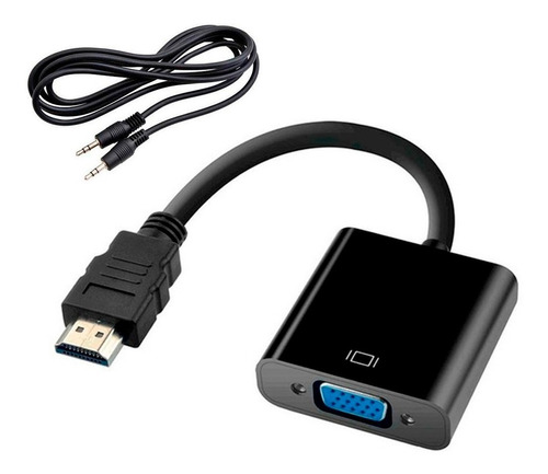 Cabo Adaptador Conversor Hdmi Para Vga Com Saída P2 De Áudio