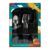 Cj Talheres  Fratelli Preto 25 Peças Aço Inox