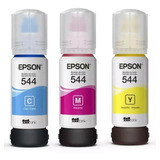 Combo Tinta Epson 544 X3 Colores L1110 L3110 L3150 L5190 Ori