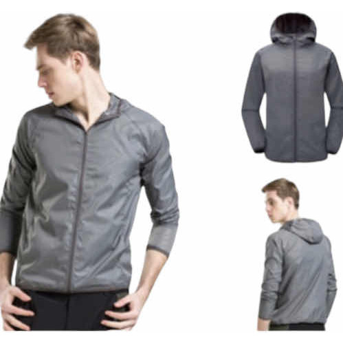 Chaqueta Rompevientos Hombre Impermeable Gris - Deportes