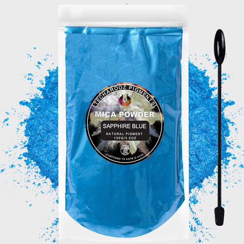 Techarooz Polvo De Mica Azul Zafiro Para Resina Epoxi 100 G/